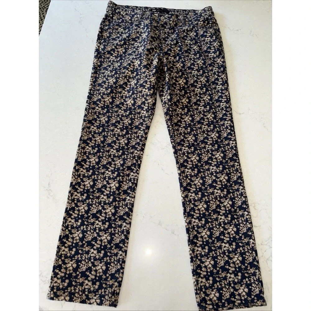 levis‎ mid rise straight Skinny jeans twilight Floral print Womens 14M 32X31